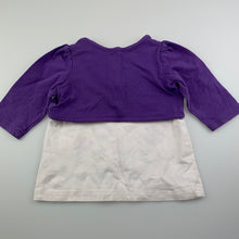 Load image into Gallery viewer, Girls Pumpkin Patch, embroidered purple &amp; white long sleeve top, FUC, size 00,  