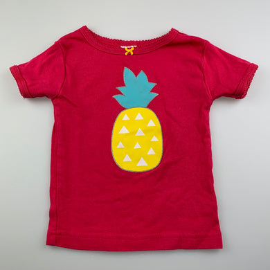 Girls Babies R Us, pink cotton t-shirt / top, pineapple, EUC, size 0,  