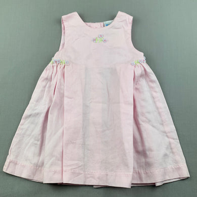 Girls Baby World, embroidered lightweight cotton dress, EUC, size 00, L: 38cm