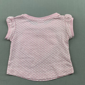 Girls Tiny Little Wonders, pink cotton t-shirt / top, EUC, size 0000,  