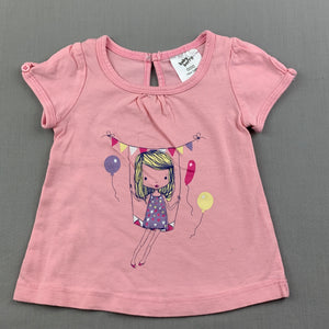 Girls Baby Berry, pink cotton t-shirt / top, EUC, size 0000,  