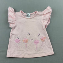 Load image into Gallery viewer, Girls Anko, pink stretchy t-shirt / top, flamingos, GUC, size 00,  