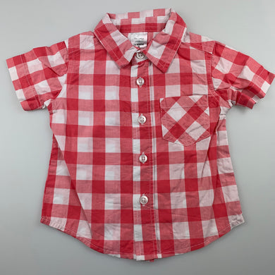 Boys Tiny Little Wonders, checked cotton short sleeve shirt, GUC, size 00,  