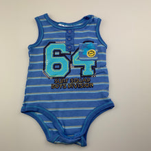 Load image into Gallery viewer, Boys Tiny Little Wonders, blue cotton singletsuit / romper, GUC, size 0,  