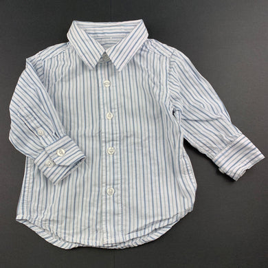 Boys Pumpkin Patch, striped long sleeve cotton shirt, EUC, size 0,  