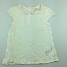 Load image into Gallery viewer, Girls H&amp;M, gorgeous lightweight top, lace collar, GUC, size 2