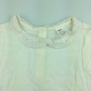 Girls H&M, gorgeous lightweight top, lace collar, GUC, size 2