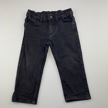 Load image into Gallery viewer, Boys Target, black stretch denim jeans, adjustable, Inside leg: 28cm, GUC, size 2,  