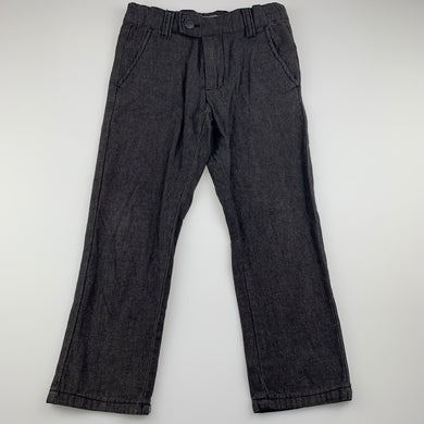 Boys Pumpkin Patch, grey cotton pants, adjustable, Inside leg: 44cm, GUC, size 5,  