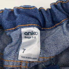 Load image into Gallery viewer, Boys Anko, blue denim shorts, adjustable, EUC, size 7,  