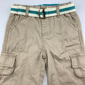 Boys Pumpkin Patch, beige cotton cargo pants, adjustable, Inside leg: 21.5cm, EUC, size 1,  