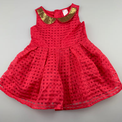 Girls Target, lined lightweight party dress, sequin collar, GUC, size 1, L: 43cm approx
