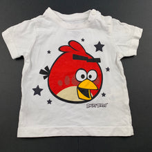 Load image into Gallery viewer, unisex Angry Birds, white cotton t-shirt / top, GUC, size 00,  