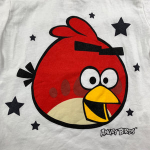 unisex Angry Birds, white cotton t-shirt / top, GUC, size 00,  