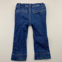 Load image into Gallery viewer, Girls Zara, blue stretch denim jeans, adjustable, Inside leg: 26cm, GUC, size 1,  