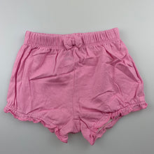Load image into Gallery viewer, Girls Kids &amp; Co, pink cotton shorts, elasticated, GUC, size 000,  