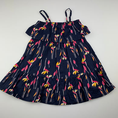 Girls Anko, navy lightweight cotton summer dress, EUC, size 3, L: 51cm