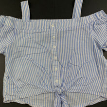 Load image into Gallery viewer, Girls Mango, cropped lightweight cotton tie front top, GUC, size 8,  