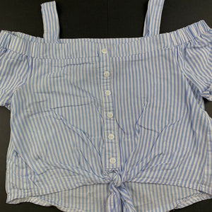 Girls Mango, cropped lightweight cotton tie front top, GUC, size 8,  