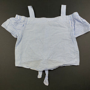 Girls Mango, cropped lightweight cotton tie front top, GUC, size 8,  