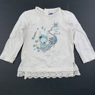 Girls Original Marines, stretchy long sleeve top, lace trim, GUC, size 00,  