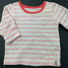 Load image into Gallery viewer, Girls Cotton On, pink stripe stretchy long sleeve top, GUC, size 0000,  