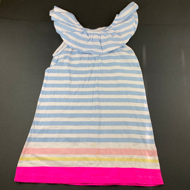 Girls Mango, striped cotton casual dress, mark lower front, FUC, size 6, L: 56cm