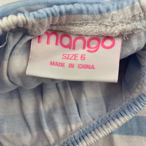 Girls Mango, striped cotton casual dress, mark lower front, FUC, size 6, L: 56cm