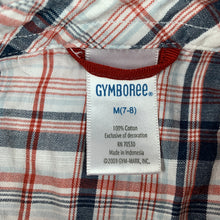 Load image into Gallery viewer, Boys Gymboree, checked cotton short sleeve shirt, poppers, FUC, size 7-8,  