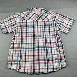 Boys Gymboree, checked cotton short sleeve shirt, poppers, FUC, size 7-8,  