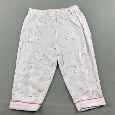 Girls Anko, flannel cotton pyjama pants, unicorns, GUC, size 1,  