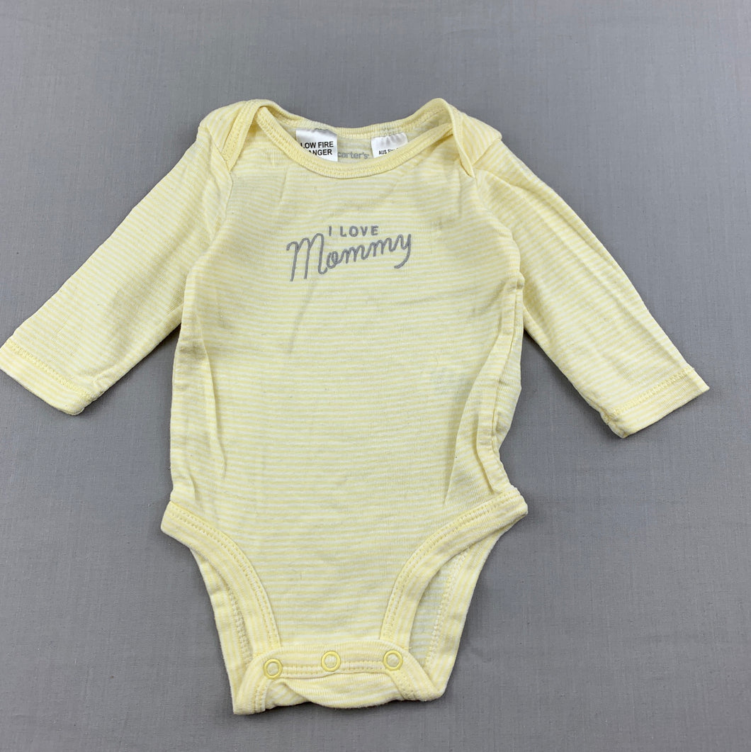 Girls Carters, striped cotton bodysuit / romper, FUC, size 000,  