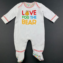 Load image into Gallery viewer, unisex George, white cotton romper, teddy bear, GUC, size 0000,  