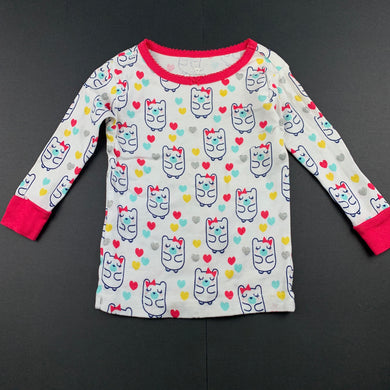 Girls Koala Kids, cotton long sleeve pyjama top, EUC, size 12 months,  