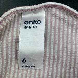 Girls Anko, striped swim one-piece, FUC, size 6,  