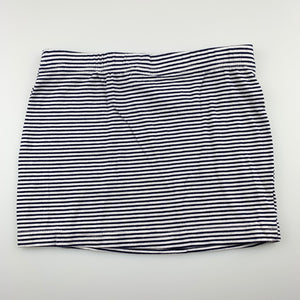 Girls Target, navy stripe stretchy skirt, L: 23cm, EUC, size 4,  