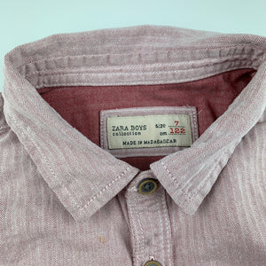 Boys Zara, cotton long sleeve shirt, marks on front, FUC, size 7,  