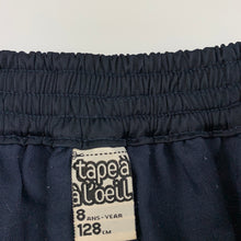 Load image into Gallery viewer, Girls Tape A l&#39;Oeil, lined navy satin feel skirt, elasticated, L: 32cm, GUC, size 8,  