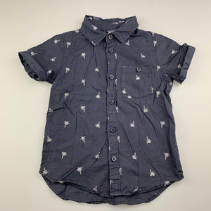 Boys Anko, cotton short sleeve shirt, palm trees, GUC, size 3,  