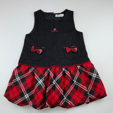 Girls Roberta Colum, black & red bubble dress, care labels removed, armpit to armpit: 32.5cm, EUC, size 4, L: 51cm