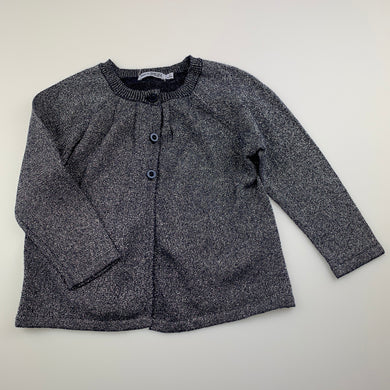 Girls David Jones, navy & silver lightweight cotton cardigan, EUC, size 2,  