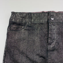 Load image into Gallery viewer, Girls Mooks, black metallic stretch cotton skirt, adjustable, L: 30cm, EUC, size 8,  