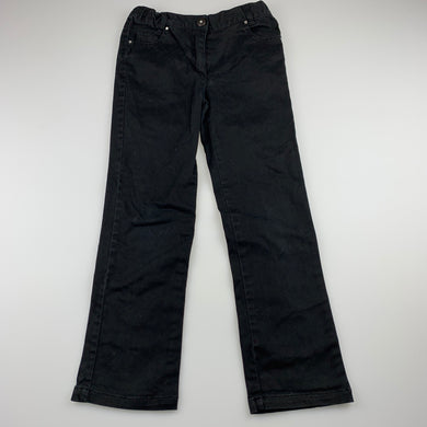 Girls Milkshake, black soft feel stretch cotton pants, adjustable, Inside leg: 50.5cm, GUC, size 6,  