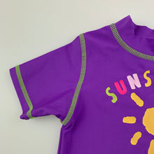 Load image into Gallery viewer, Girls All4Me, purple short sleeve rashie / swim top, EUC, size 1,  