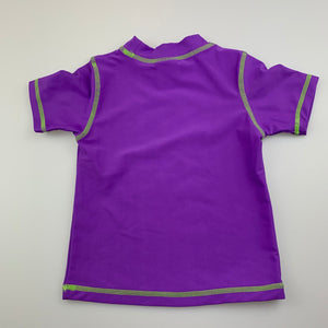 Girls All4Me, purple short sleeve rashie / swim top, EUC, size 1,  