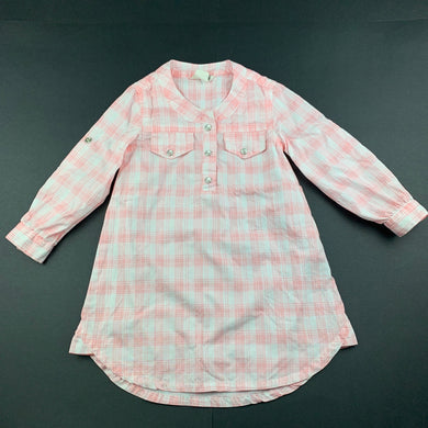 Girls Cotton On, lightweight cotton shirt dress, EUC, size 1, L: 45cm