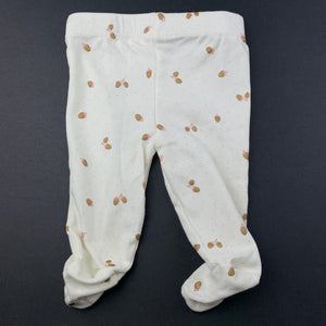 Girls Anko, cream cotton footed leggings / bottoms, GUC, size 000,  