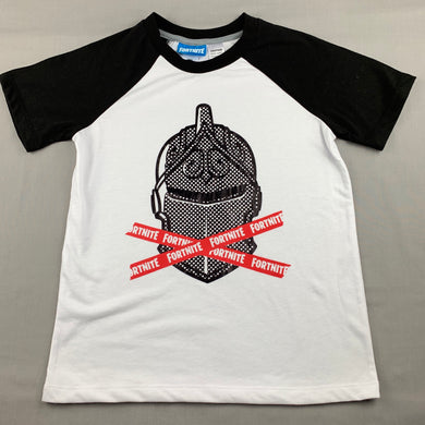 Boys Fortnite, black & white pyjama t-shirt / top, EUC, size 10,  