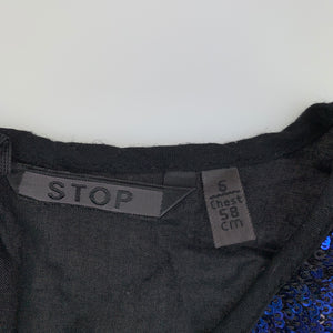 Girls STOP, lightweight black & blue sequin jumpsuit, FUC, size 6,  