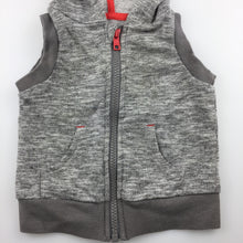 Load image into Gallery viewer, Boys Baby by David Jones, grey sleeveless hoodie sweater, zip-up, GUC, size 00